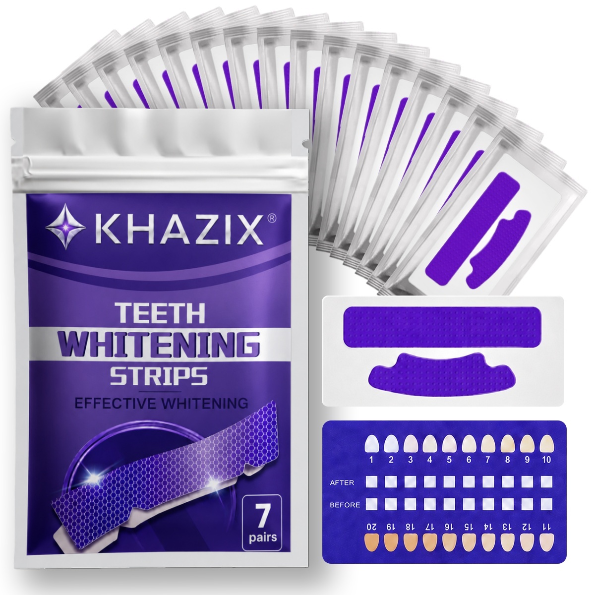 Teeth Whitening Retainer - 1/7 paires de bandes blanchissantes pour