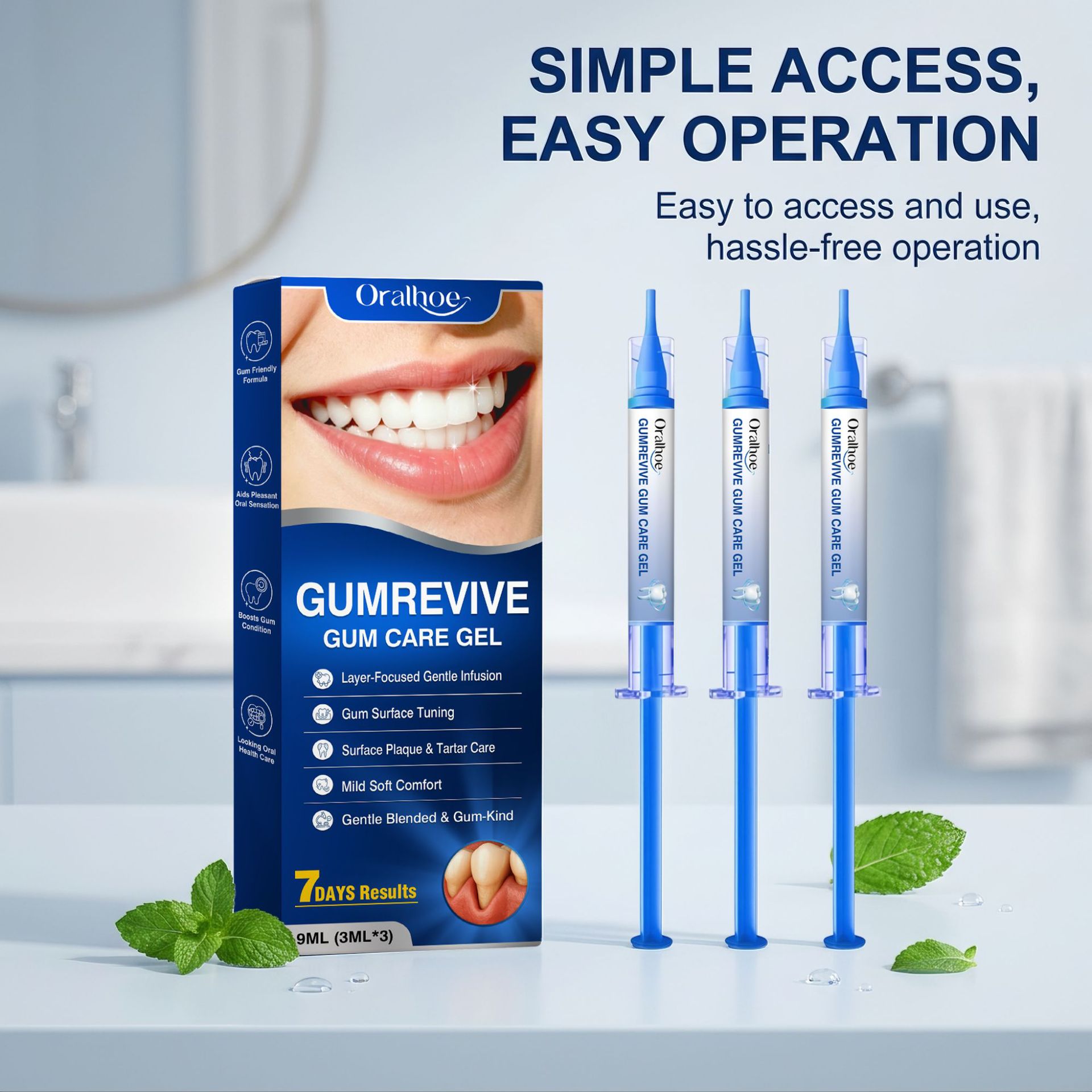 Teeth Whitening Remedies - Gel de soin buccal, kit de
